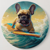 Badge Rond 15,2 Cm Plage de Bulldog (Devant)