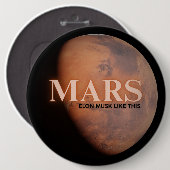 Badge Rond 15,2 Cm Planète Mars Drôle (Devant & derrière)