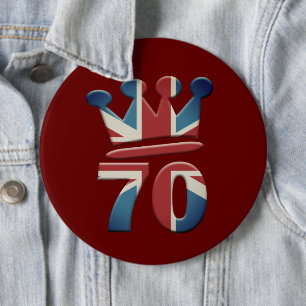Badge Rond 15,2 Cm Platinum Jubilee Queen Elizabeth 70 years Button