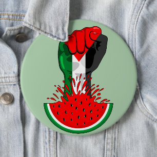 Badge Rond 15,2 Cm Poing de résistance palestinienne sur le symbole d