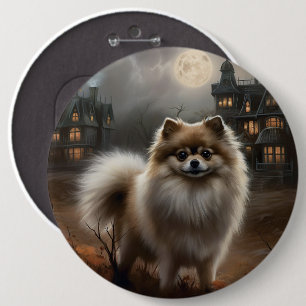Badge Rond 15,2 Cm Pomeranian Halloween Épouvantable