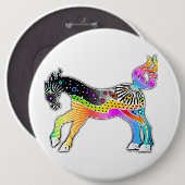 Badge Rond 15,2 Cm Pop Art HORSE (Devant & derrière)