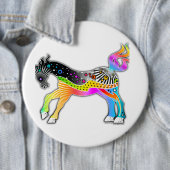 Badge Rond 15,2 Cm Pop Art HORSE (En situation)