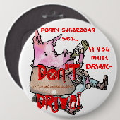 BADGE ROND 15,2 CM "PORKY SWINEBOAR" (Devant & derrière)