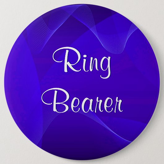 Badge Rond 15,2 Cm Porteur Bague Bleue Vagues (Devant)