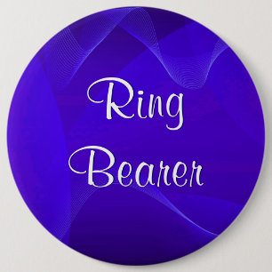 Badge Rond 15,2 Cm Porteur Bague Bleue Vagues