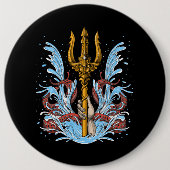 Badge Rond 15,2 Cm Poseidon Trident (Devant)