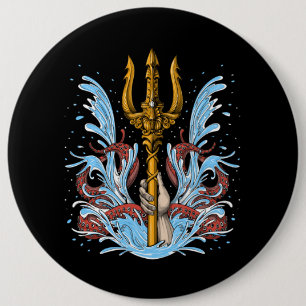 Badge Rond 15,2 Cm Poseidon Trident