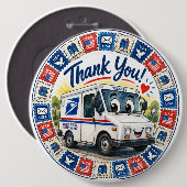 Badge Rond 15,2 Cm Postal Workers Appreciation  (Devant & derrière)