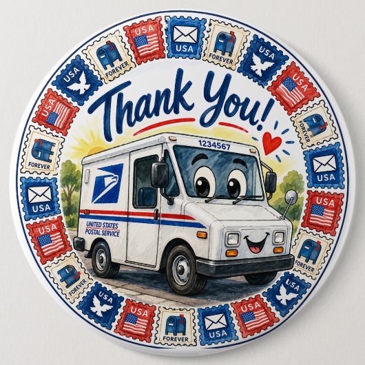 Badge Rond 15,2 Cm Postal Workers Appreciation  (Devant)