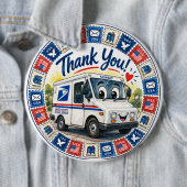 Badge Rond 15,2 Cm Postal Workers Appreciation  (En situation)