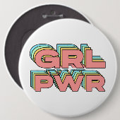 BADGE ROND 15,2 CM POUVOIR FILLE (Devant & derrière)