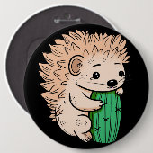 Badge Rond 15,2 Cm Prickly Hug | Hérisson et cactus (Devant & derrière)