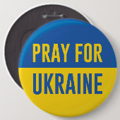 Badge Rond 15,2 Cm Priez Pour L'Ukraine (Devant & derrière)