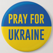 Badge Rond 15,2 Cm Priez Pour L'Ukraine (Devant)