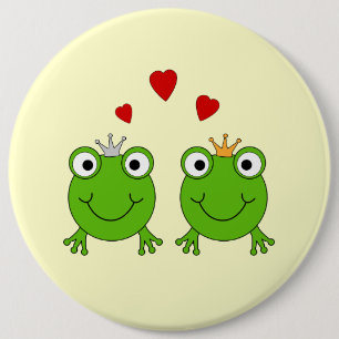 Badge Rond 15,2 Cm Princesse de grenouille et prince de grenouille,