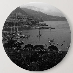 Badge Rond 15,2 Cm Principauté de Monaco vintage Le port 1970