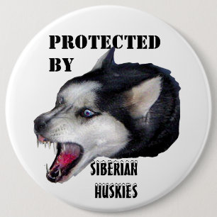 BADGE ROND 15,2 CM PROTÉGÉ PAR, BOUTON DE CHIENS DE TRAÎNEAU