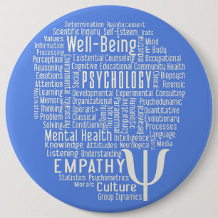 Badge Rond 15,2 Cm PSYCHOLOGIE Word Cloud touche couleur personnalisé