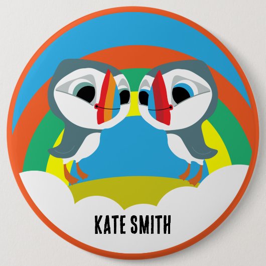 Badge Rond 15,2 Cm Puffin Rocks (Devant)