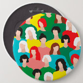 Badge Rond 15,2 Cm Puissance des filles (Devant & derrière)