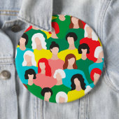 Badge Rond 15,2 Cm Puissance des filles (En situation)