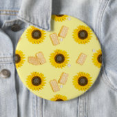 Badge Rond 15,2 Cm puissance du tournesol (En situation)