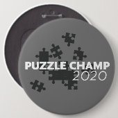 Badge Rond 15,2 Cm Puzzle Champ 2020 (Devant & derrière)