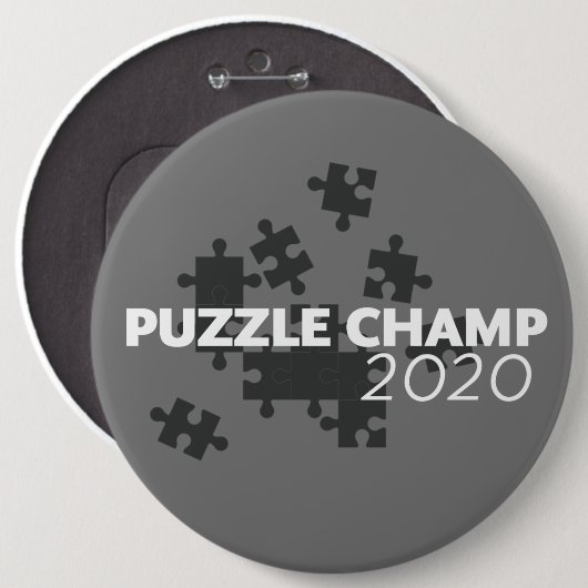 Badge Rond 15,2 Cm Puzzle Champ 2020 (Devant & derrière)