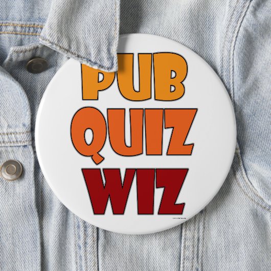 Badge Rond 15,2 Cm Quiz Pub Wiz Drôle Trivia Champion Fun (En situation)