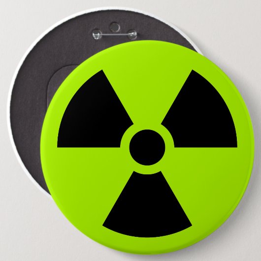 Badge Rond 15,2 Cm Radioactif (Devant & derrière)