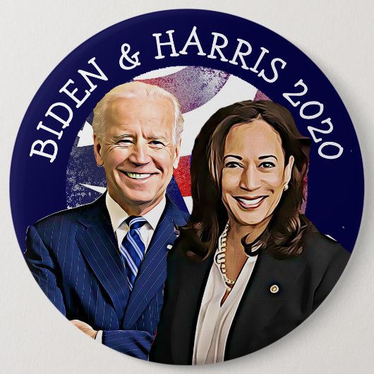 Badge Rond 15,2 Cm Rassemblement électoral américain de Biden et Harr (Devant)