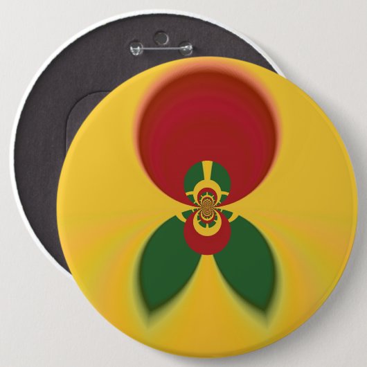 Badge Rond 15,2 Cm Rasta Colours Art Abstrait Imprimer (Devant & derrière)
