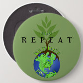 Badge Rond 15,2 Cm Reaf Reduce Recycle (Devant & derrière)