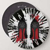 Badge Rond 15,2 Cm Red Bottoms Stilettos shoes heels spatters & drips (Devant & derrière)