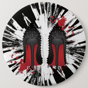 Badge Rond 15,2 Cm Red Bottoms Stilettos shoes heels spatters & drips