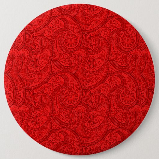 Badge Rond 15,2 Cm Red Paisley (Devant)