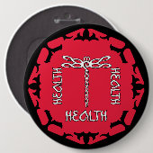 Badge Rond 15,2 Cm Red Root Chakra "Santé" conception de libellule (Devant & derrière)