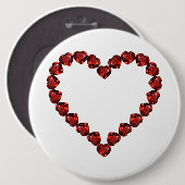 Badge Rond 15,2 Cm Red Ruby Gemstone Heart (Devant & derrière)