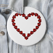 Badge Rond 15,2 Cm Red Ruby Gemstone Heart (En situation)