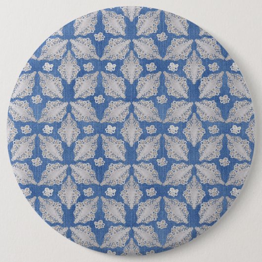 Badge Rond 15,2 Cm Refuser avec répétition de dentelle (Devant)