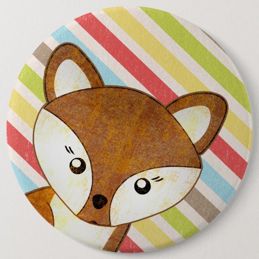 Badge Rond 15,2 Cm Renard avec pinceau (Devant)