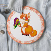 Badge Rond 15,2 Cm renard et papillon (En situation)