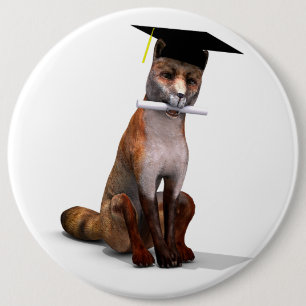 Badge Rond 15,2 Cm Renard le plus intelligent de la ville
