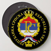 Badge Rond 15,2 Cm Republika Srpska (Devant & derrière)