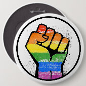 BADGE ROND 15,2 CM RÉSISTANCE LGBTQ - -  (Devant & derrière)