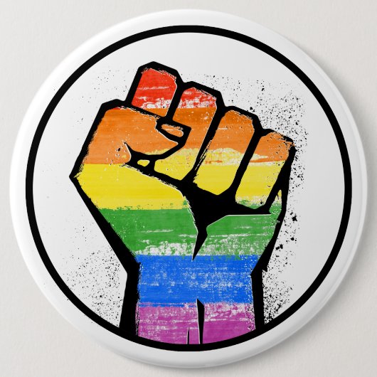 BADGE ROND 15,2 CM RÉSISTANCE LGBTQ - -  (Devant)