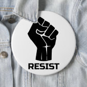 Badge Rond 15,2 Cm Résiste avec poing - en noir (En situation)