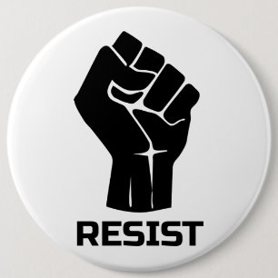 Badge Rond 15,2 Cm Résiste avec poing - en noir