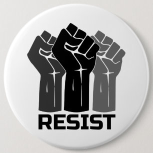 Badge Rond 15,2 Cm Résiste avec poing - en noir 0003